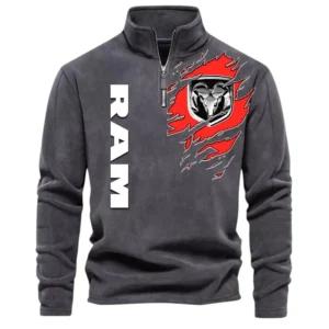 American Work Truck Half Zip Stand Up Collar Hoodie CAR486 - Dark Gray