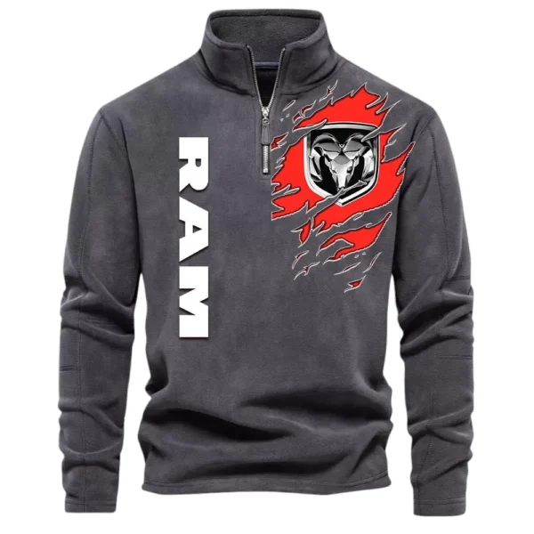 American Work Truck Half Zip Stand Up Collar Hoodie CAR486 - Dark Gray