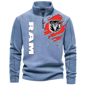 Full-Size Pickup Manufacturer Half Zip Stand Up Collar Hoodie CAR486 - Light Blue
