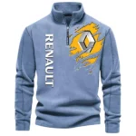 Urban Vehicle Half Zip Stand Up Collar Hoodie CAR486 - Light Blue