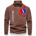 Vintage Automobile Half Zip Stand Up Collar Hoodie CAR486 - Brown