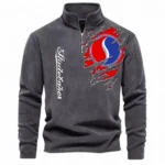 Retro Sedan Half Zip Stand Up Collar Hoodie CAR486 - Dark Gray