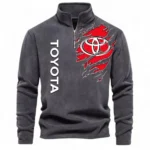 Hatchback Half Zip Stand Up Collar Hoodie CAR486 - Dark Gray