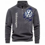 Hatchback Car Half Zip Stand Up Collar Hoodie CAR486 - Dark Gray