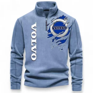 Family Car Half Zip Stand Up Collar Hoodie CAR486 - Light Blue