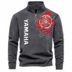 Touring Motorcycle Half Zip Stand Up Collar Hoodie CAR486 - Dark Gray