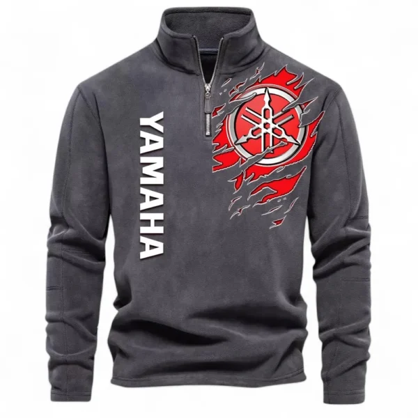 Touring Motorcycle Half Zip Stand Up Collar Hoodie CAR486 - Dark Gray