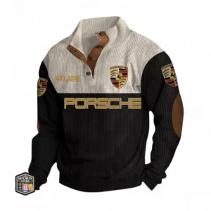 Sports Car Men's Stand Up Collar Base Shirt CAR487 - Black