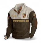 High-Speed Roadster Men's Stand Up Collar Base Shirt CAR487 - Brown