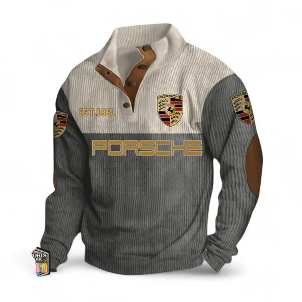 Performance Car Men's Stand Up Collar Base Shirt CAR487 - Gray