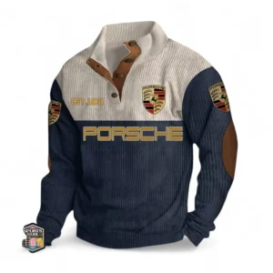 Luxury Coupe Men's Stand Up Collar Base Shirt CAR487 - Navy Blue