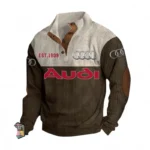 Innovative Road Car Men's Stand Up Collar Base Shirt CAR487 - Brown