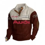 European Luxury Auto Men's Stand Up Collar Base Shirt CAR487 - Dark Red