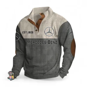 Luxury Touring Car Men's Stand Up Collar Base Shirt CAR487 - Gray