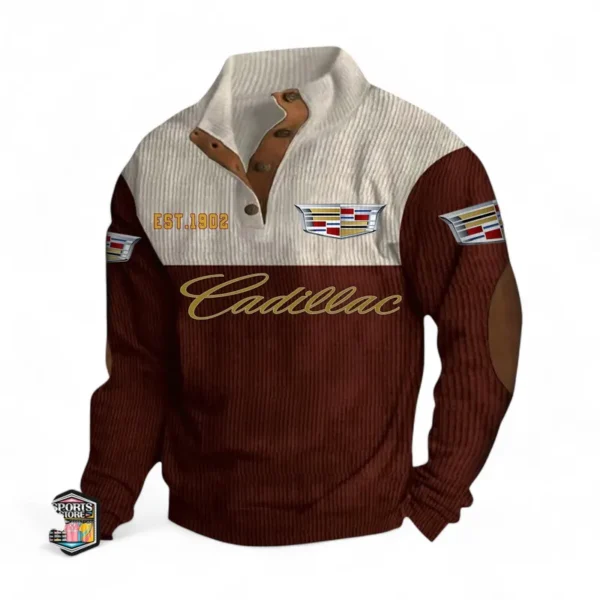 Elegant Touring Car Men's Stand Up Collar Base Shirt CAR487 - Dark Red