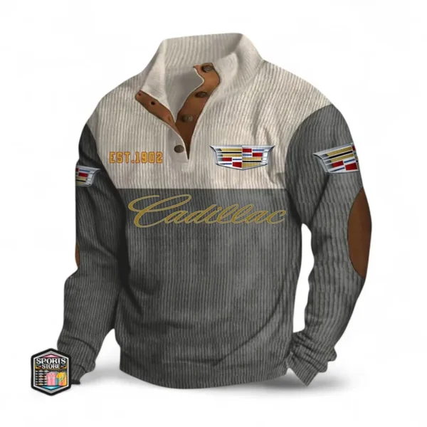 Premium Performance Car Men's Stand Up Collar Base Shirt CAR487 - Gray