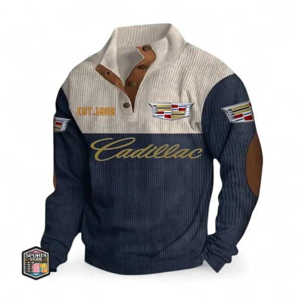 Executive Luxury Vehicle Men's Stand Up Collar Base Shirt CAR487 - Navy Blue