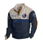 Practical Sedan Men's Stand Up Collar Base Shirt CAR487 - Navy Blue