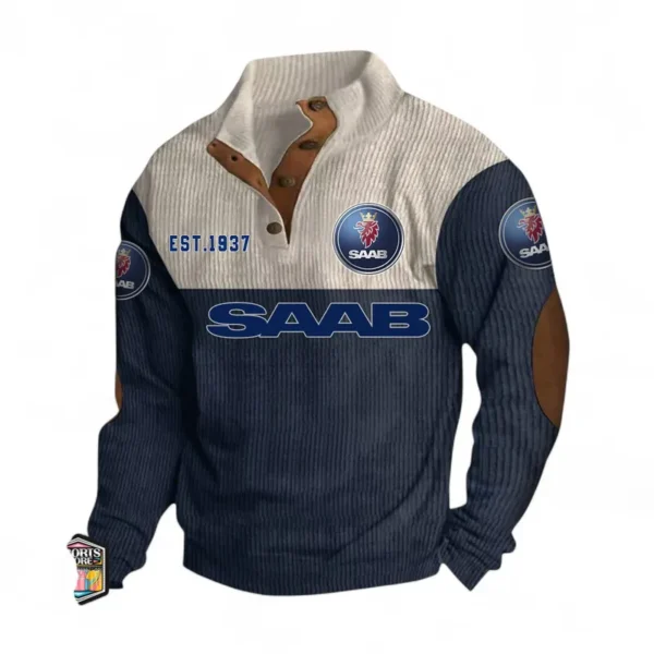 Practical Sedan Men's Stand Up Collar Base Shirt CAR487 - Navy Blue