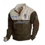Legendary American Car Men's Stand Up Collar Base Shirt CAR487 - Brown
