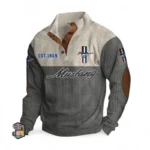 Iconic Muscle Ride Men's Stand Up Collar Base Shirt CAR487 - Gray