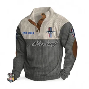 Iconic Muscle Ride Men's Stand Up Collar Base Shirt CAR487 - Gray