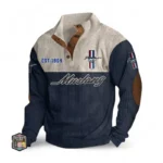 Drag Strip Car Men's Stand Up Collar Base Shirt CAR487 - Navy Blue