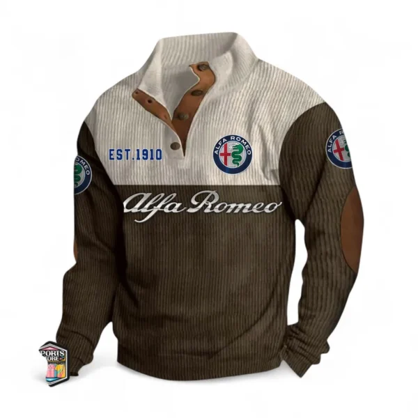 Classic Sport Coupe Men's Stand Up Collar Base Shirt CAR487 - Brown