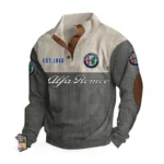 Italian Driving Experience Men's Stand Up Collar Base Shirt CAR487 - Gray