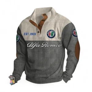 Italian Driving Experience Men's Stand Up Collar Base Shirt CAR487 - Gray