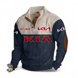 Affordable Auto Men's Stand Up Collar Base Shirt CAR487 - Navy Blue