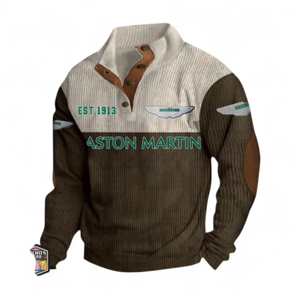 Luxury Supercar Men's Stand Up Collar Base Shirt CAR487 - Brown