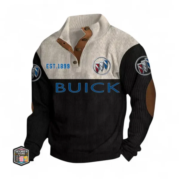 Full-Size Sedan Men's Stand Up Collar Base Shirt CAR487 - Black