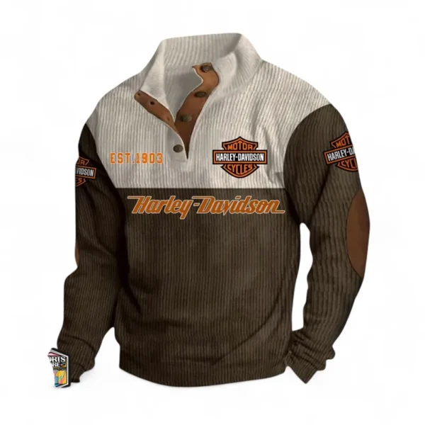 Road Cruiser Men's Stand Up Collar Base Shirt CAR487 - Brown