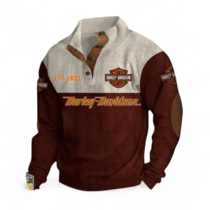 Chopper Style Bike Men's Stand Up Collar Base Shirt CAR487 - Dark Red