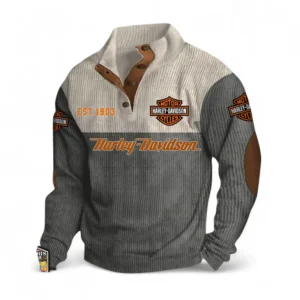 V-Twin Bike Men's Stand Up Collar Base Shirt CAR487 - Gray