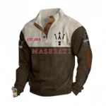 Luxury Coupe Men's Stand Up Collar Base Shirt CAR487 - Brown