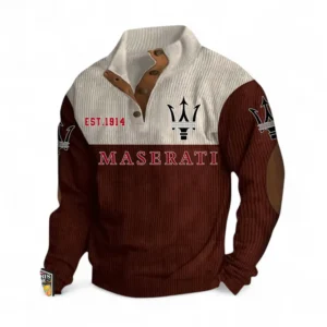 Italian Sports Car Men's Stand Up Collar Base Shirt CAR487 - Dark Red