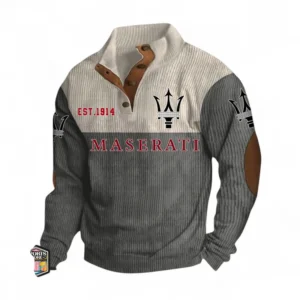 Premium Sports Sedan Men's Stand Up Collar Base Shirt CAR487 - Gray