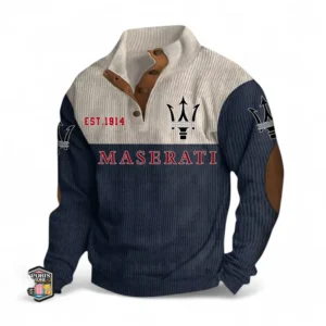 High-Performance Vehicle Men's Stand Up Collar Base Shirt CAR487 - Navy Blue