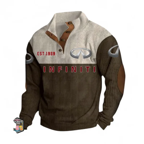 Premium Road Vehicle Men's Stand Up Collar Base Shirt CAR487 - Brown