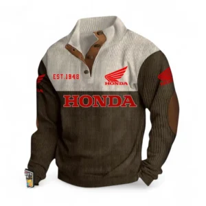Two-Wheeler Men's Stand Up Collar Base Shirt CAR487 - Brown
