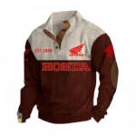 Road Bike Men's Stand Up Collar Base Shirt CAR487 - Dark Red