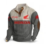 Adventure Motorbike Men's Stand Up Collar Base Shirt CAR487 - Gray