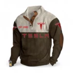 Smart EV Men's Stand Up Collar Base Shirt CAR487 - Brown