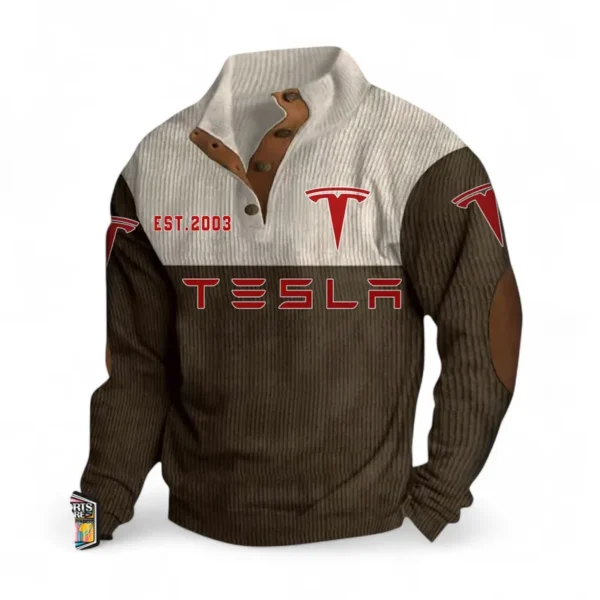 Smart EV Men's Stand Up Collar Base Shirt CAR487 - Brown