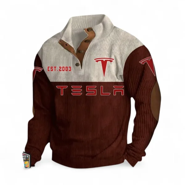 Clean Energy Ride Men's Stand Up Collar Base Shirt CAR487 - Dark Red