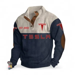 High-Tech Auto Men's Stand Up Collar Base Shirt CAR487 - Navy Blue