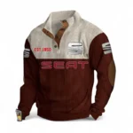 Modern Hatchback Men's Stand Up Collar Base Shirt CAR487 - Dark Red