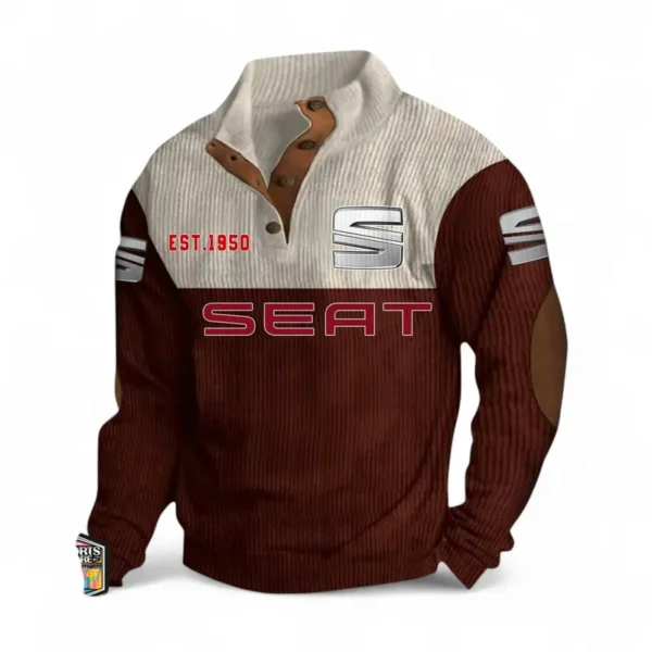 Modern Hatchback Men's Stand Up Collar Base Shirt CAR487 - Dark Red
